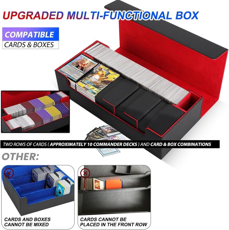 Scimi Premium Trading Card Storage Case TCG Deck Box Holds 800+ Sleeved Cards for MTG, YuGiOh, Uno, Sport with Strong Magnet Closure（W&P） - Image 3
